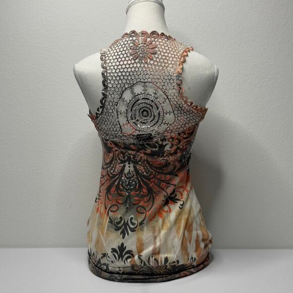 Y2K Vintage Rue 21 Size Small Boho crochet back tank top - Picture 2 of 5